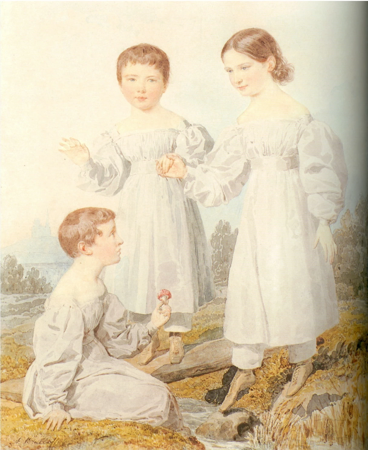 Ritratto dei figli del generale F.F. Schubert, nipote dell'artista - Aleksandr Pavlovič Brjullov